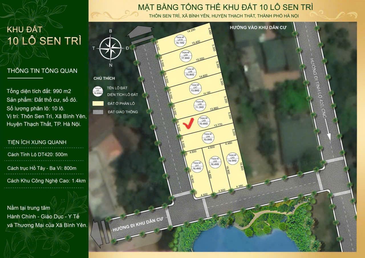 Bán Đất Thạch Thất, Bán Đất Bình Yên | Bán Đất Thôn Sen Trì