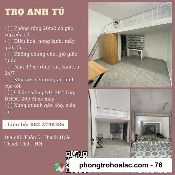 thuê phòng trọ gần đại học quốc gia | Phòng Trọ Gần Đại Học FPT Hà Nội Cách 3,4km | Nhà Trọ Anh Tú